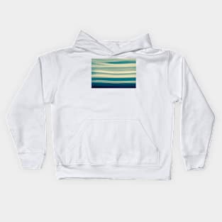 Retro effect coastal abstract wavy clouds over horizon Kids Hoodie